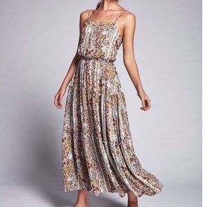 FREE PEOPLE VALERIE WHITE FLORAL  DRESS L